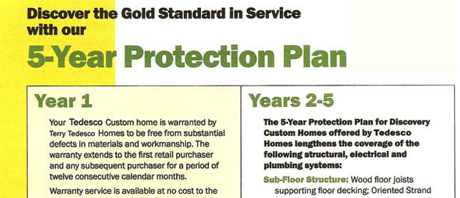 Five year warranty coverage overview